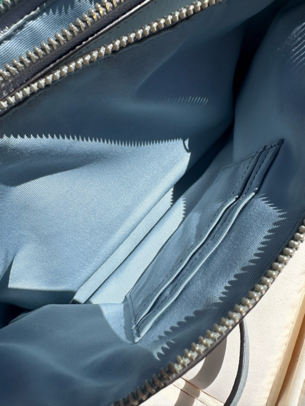 Coach Light Blue Pebbled Leather Crossbody Bag with Silver Hardware - Picture 7 of 9